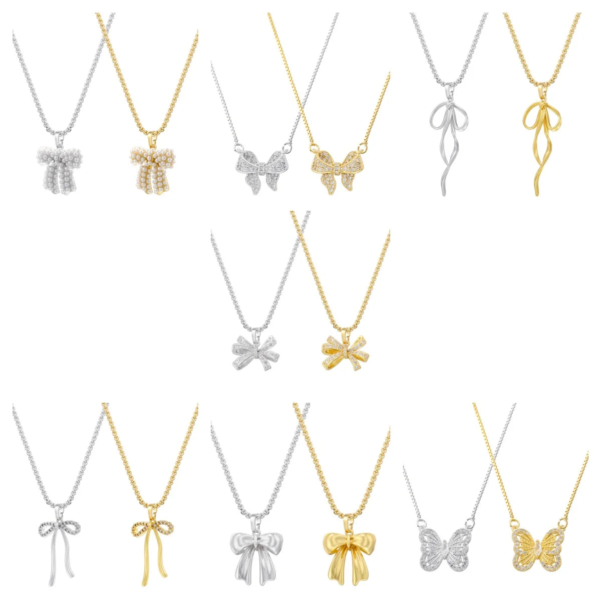 bow romantic fashion girls necklaces